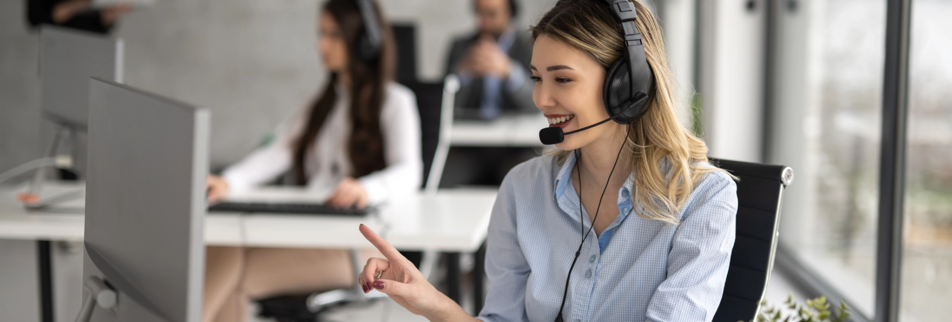 Monica On A Customer Service Call 1920X650